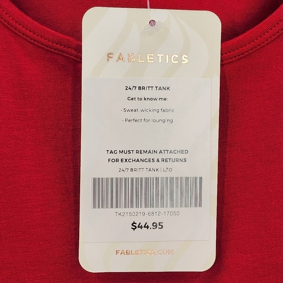 Fabletics Women's Deep Red 24/7 Britt Tank - L - Picture 6 of 8